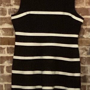 Tommy Hilfiger Black and White Striped Sleeveless Women’s Dress